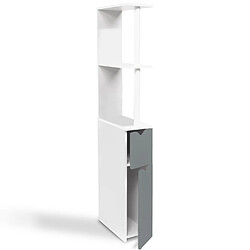 Acheter Idmarket Meuble WC étagère bois WILLY - Blanc et gris