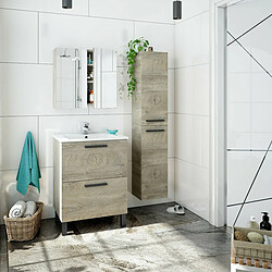 Avis Pegane Colonne de salle de bain suspendue - Beige