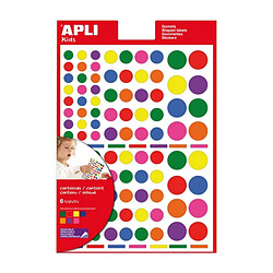 Apli Gommettes rondes en rouleau - Bleu métallisé