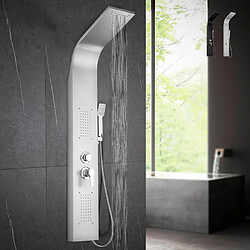 Arati Bath And Shower Colonne de douche en acier avec mitigeur de douche cascade d'hydromassage Monticelli - Silver