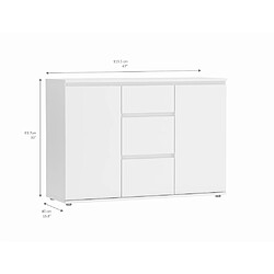 Alter Buffet avec portes et tiroirs, coloris blanc, 119,45 x 83,7 x 40 cm