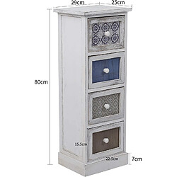 MOBILI REBECCA Commode - Blanc/Gris/Bleu