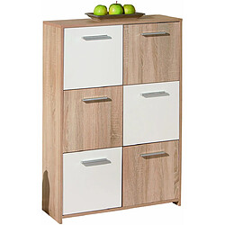 Pegane Commode 6 portes - Blanc