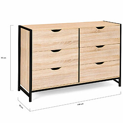 Idmarket Commode DETROIT - Bois/Noir pas cher