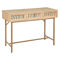 Atmosphera Console 3 tiroirs en cannage RAYO - Beige