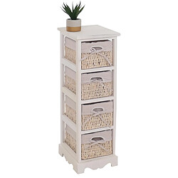 Mendler Commode 4 paniers - Blanc