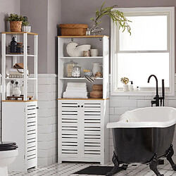 SoBuy BZR44-W Armoire Salle de Bain - Persienne