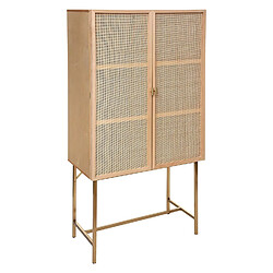 Atmosphera Buffet haut 2 portes en cannage RAYO - Beige