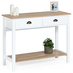 Idmarket Market Isis - Console 2 tiroirs bois blanc