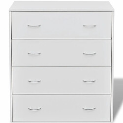 Helloshop26 Buffet armoire - 4 tiroirs blanc