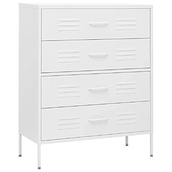 VIDAXL Commode Blanc Acier