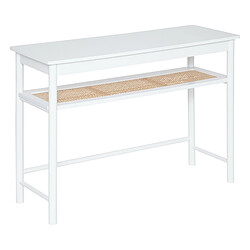 Pegane Table console bois blanc