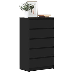 vidaXL Commode Noir 60x36x103 cm Bois d'ingénierie