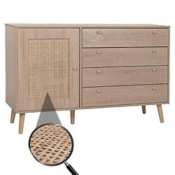 Mendler Commode en rotin - Marron
