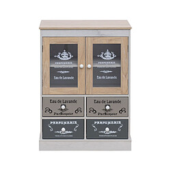 MOBILI REBECCA Buffet 4 tiroirs 2 portes Blanc Beige