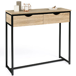 Idmarket Market Detroit - Console 2 tiroirs noir