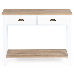 Idmarket Market Isis - Console 2 tiroirs bois blanc pas cher