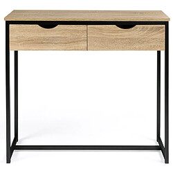Idmarket Market Detroit - Console 2 tiroirs noir pas cher