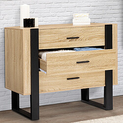 Idmarket MARKET PHOENIX Commode - Bois/Noir