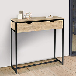 Idmarket Market Detroit - Console 2 tiroirs noir