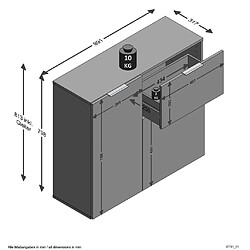 FMD Commode - Noir pas cher
