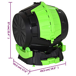 VidaXL Composteur à Tambour Noir 50L pas cher