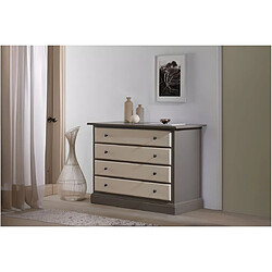 Decopin Commode 4 tiroirs - Taupe