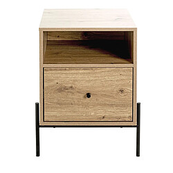 Pegane Console en chêne clair et métal Noir