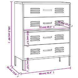 vidaXL Commode - Anthracite pas cher