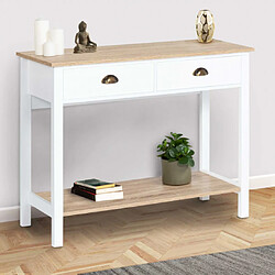 Idmarket Market Isis - Console 2 tiroirs bois blanc