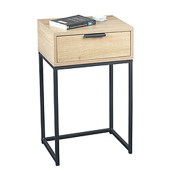 Pegane Console chêne et métal