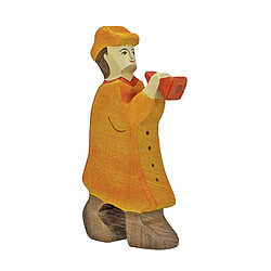 Holztiger figurine berger avec flûte en bois