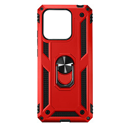 Avizar Redmi 10C Hybrid Case - Rouge Coque bi-matière antichoc - Bague de maintien et support vidéo - Compatible support magnétique - Protection intégrale