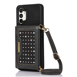 Etui strass pour Samsung Galaxy A13 Etui PU + TPU - Blocage RFID - Béquille et bandoulière
