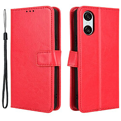 Htdmobiles HTD Mobiles Housse Sony Xperia 10 VI Rouge Housse portefeuille haute qualité - Protégez des chocs - Design esthétique