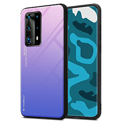 Cadorabo Coque Huawei P40 PRO+ Coque en silicone rose et bleu - Protection TPU verre