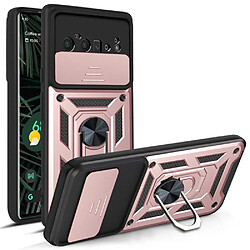Coque Béquille - Google Pixel 6 Pro Coque en TPU or rose pour Google - Avec béquille et couvre-objectif - Anti-empreintes