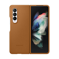 Samsung Coque Cuir Galaxy Z Fold 3 Marron