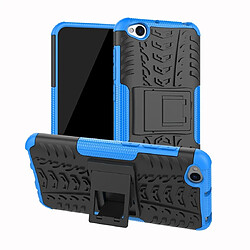 Wewoo Coque Renforcée Pneu Texture TPU + PC Housse de protection antichoc pour Xiaomi Redmi Go avec support Bleu