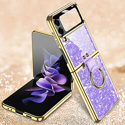 Coque Galaxy Z FLIP 4 - Violet Coque de téléphone avec support d'anneau pour Samsung Galaxy Z FLIP 4 - Processus galvanisé - Protection complète