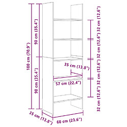 vidaXL Bibliothèque blanc moderne pas cher