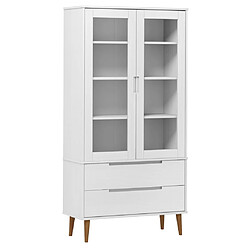 VidaXL Armoire à vitrine MOLDE - Blanc