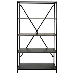 Avis INTEMPORA Bibliothèque design 5 plateaux de rangement en Métal H.155 cm - Noir