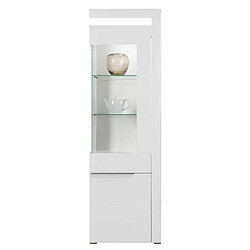 dansmamaison Vitrine droite 2 portes blanc brillant LED