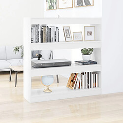 vidaXL Bibliothèque/Séparateur Blanc 100x30x103 cm