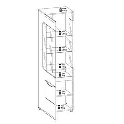 Dansmamaison Vitrine ONIEL Blanc/Chêne à LED