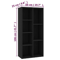 vidaXL Bibliothèque - Noir pas cher