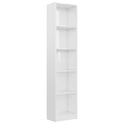 vidaXL Bibliothèque 5 niveaux Blanc brillant