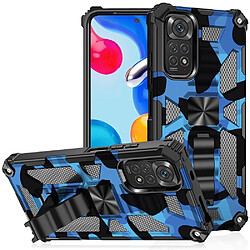 Coque TPU Camouflage Xiaomi Redmi Note 11S 4G - Bleu Foncé Coque smartphone - Design camouflage - Protection double couche - Béquille - Résistance militaire