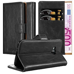 Cadorabo HTC U PLAY - Noir de Jais Étui folio en simili cuir - Fonction stand - Compartiments cartes - Protection complète